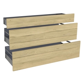 Kit façade meuble cuisine Chêne Clair 1 tiroir, 2 casseroliers H. 71,7 cm L. 119,7 cm