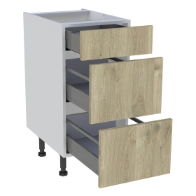 Meuble bas cuisine 1 tiroir, 2 casseroliers H.87 cm x L. 40 cm - Chêne doré