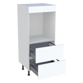 Demi colonne cuisine 2 casseroliers H.129,6 cm x L. 60 cm - Blanc mat