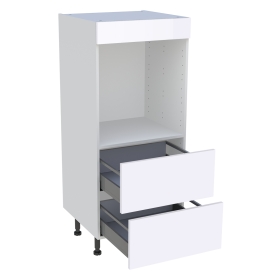 Demi colonne cuisine 2 casseroliers H.129,6 cm x L. 60 cm - Blanc brillant