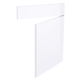 Kit façade meuble cuisine Blanc Brillant 1 porte, 1 faux tiroir H. 71,7 cm L. 59,7 cm