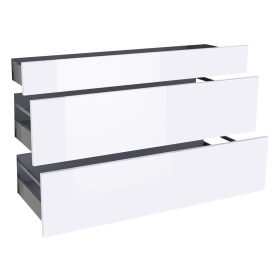 Kit façade meuble cuisine Blanc Brillant 1 tiroir, 2 casseroliers H. 71,7 cm L. 119,7 cm