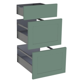 Kit façade meuble cuisine Vert Sauge Cadre 1 tiroir, 2 casseroliers H. 71,7 cm L. 39,7 cm