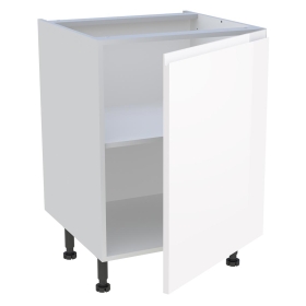 Meuble bas cuisine 1 porte H.87 cm x L. 60 cm - Blanc brillant sans poignée