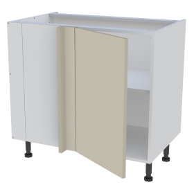 Meuble bas d'angle cuisine 1 porte H. 87 cm x L. 90 cm - Beige mat