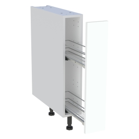 Meuble bas cuisine 1 coffre H.87 cm x L. 15 cm - Blanc cadre
