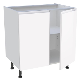 Meuble bas cuisine 2 portes H.87 cm x L. 80 cm - Blanc brillant sans poignée