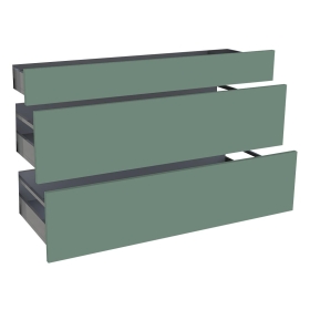 Kit façade meuble cuisine Vert Sauge Mat 1 tiroir, 2 casseroliers H. 71,7 cm L. 119,7 cm