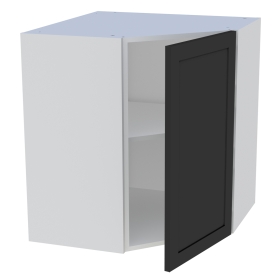 Meuble haut cuisine 1 porte H.72 cm x L. 65 cm - Noir cadre