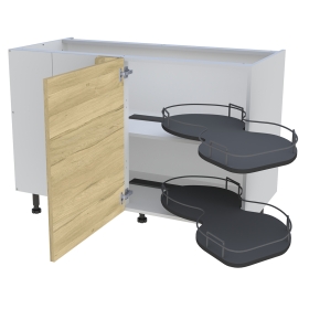 Meuble bas cuisine 1 porte H.87 cm x L. 120 cm - BSA120G - Chêne clair