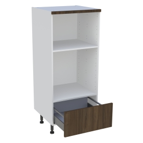 Demi colonne cuisine 1 casserolier H. 129,6 cm x L. 60 cm - Noyer foncé