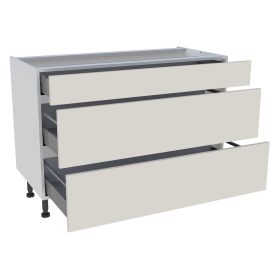 Meuble bas cuisine 1 tiroir, 2 casseroliers H.87 cm x L. 120 cm - Lin mat