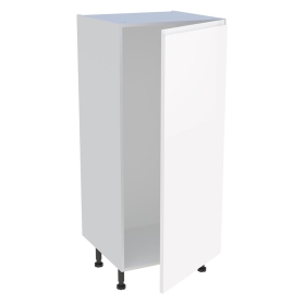 Demi-colonne cuisine pour réfrigérateur avec 1 porte H.129,6 cm x L. 60 cm - Blanc Brillant Sans Poignée