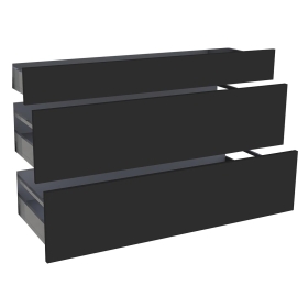 Kit façade meuble cuisine Noir Mat 1 tiroir, 2 casseroliers H. 71,7 cm L. 119,7 cm