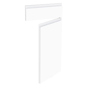 Kit façade meuble cuisine Blanc Mat Sans Poignée 1 porte, 1 faux tiroir H. 71,7 cm x L. 39,7 cm