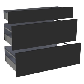 Kit façade meuble cuisine Noir Mat 1 tiroir, 2 casseroliers H. 71,7 cm L. 89,7 cm