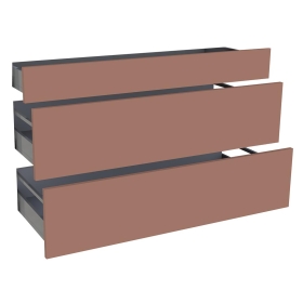 Kit façade meuble cuisine Terracotta Mat 1 tiroir, 2 casseroliers H. 71,7 cm L. 119,7 cm
