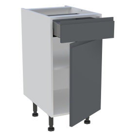 Meuble bas cuisine 1 porte, 1 tiroir H.87 cm x L. 40 cm - Gris ardoise mat sans poignee