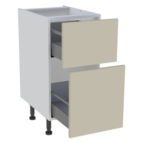 Meuble bas cuisine 2 casseroliers H. 87 cm x L. 40 cm - Beige mat