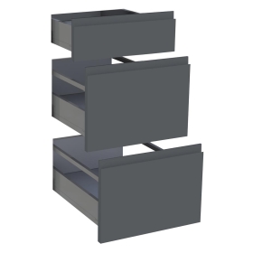 Kit façade meuble cuisine Gris Ardoise Mat Sans Poignée 1 tiroir, 2 casseroliers H. 71,7 cm L. 39,7 cm