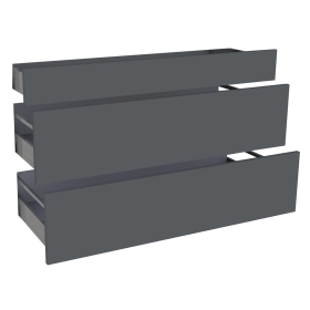Kit façade meuble cuisine Gris Ardoise Mat 1 tiroir, 2 casseroliers H. 71,7 cm L. 119,7 cm