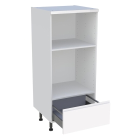 Demi colonne cuisine 1 casserolier H.129,6 cm x L. 60 cm - Blanc brillant sans poignée