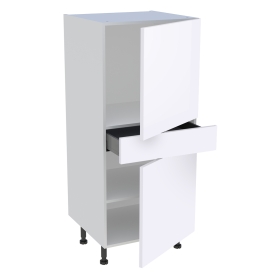 Demi colonne cuisine 1 tiroir, 2 portes H.129,6 cm x L. 60 cm - Blanc brillant
