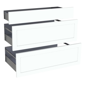 Kit façade meuble cuisine Blanc Cadre 1 tiroir, 2 casseroliers H. 71,7 cm L. 89,7 cm