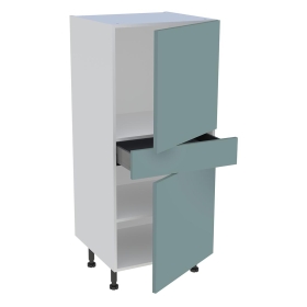 Demi colonne cuisine 1 tiroir, 2 portes H.129,6 cm x L. 60 cm - Vert opale mat