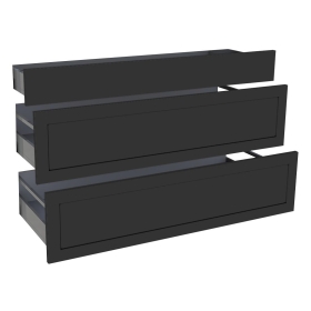Kit façade meuble cuisine Noir Cadre 1 tiroir, 2 casseroliers H. 71,7 cm L. 119,7 cm