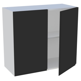 Meuble haut cuisine 2 portes H. 72 cm x L. 80 cm - Noir mat sans poignée