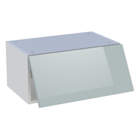 Meuble haut cuisine 1 porte relevante H.28,8 cm x L. 60 cm - Gris cendre brillant