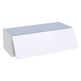 Meuble haut cuisine 1 porte relevante H.28,8 cm x L. 90 cm - Blanc brillant