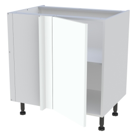 Meuble bas d'angle cuisine 1 porte H.87 cm x L. 80 cm - Blanc chaud mat