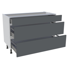 Meuble bas cuisine 1 tiroir, 2 casseroliers H.87 cm x L. 120 cm - Gris ardoise mat
