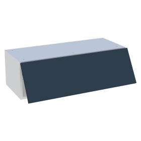 Meuble haut cuisine 1 porte relevante H.28,8 cm x L. 90 cm - Bleu nuit mat