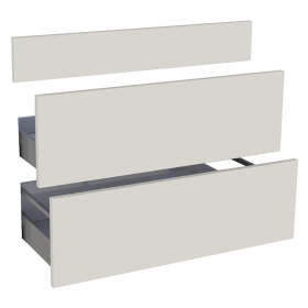 Kit façade meuble cuisine Lin Mat 1 faux tiroir, 2 casseroliers H. 71,7 cm L. 89,7 cm