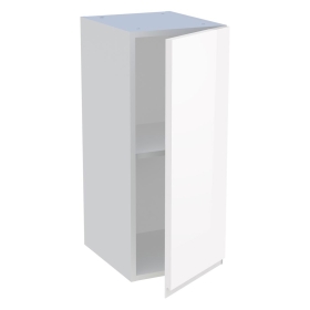 Meuble haut cuisine 1 porte H.72 cm x L. 30 cm - Blanc brillant sans poignée