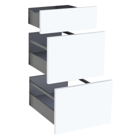 Kit façade meuble cuisine Blanc Mat 1 tiroir, 2 casseroliers H. 71,7 cm L. 39,7 cm
