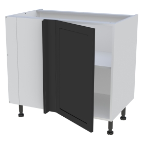 Meuble bas d'angle cuisine 1 porte H.87 cm x L. 90 cm - Noir cadre