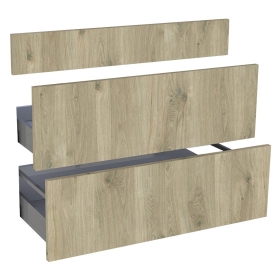 Kit façade meuble cuisine Chêne Doré 1 faux tiroir, 2 casseroliers H. 71,7 cm L. 89,7 cm