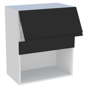 Meuble haut cuisine 1 porte relevante H.72 cm x L. 60 cm - Noir mat sans poignée