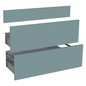 Kit façade meuble cuisine Vert Opale Mat 1 faux tiroir, 2 casseroliers H. 71,7 cm L. 89,7 cm