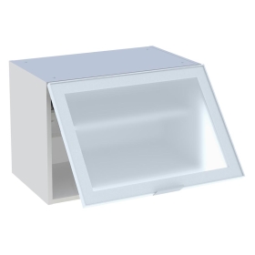 Meuble haut cuisine 1 porte relevante H.43,2 cm x L. 60 cm - Porte vitrée alu