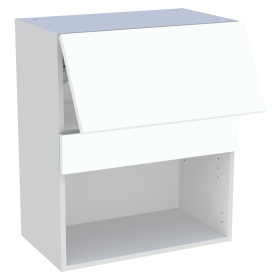 Meuble haut cuisine 1 porte relevante H.72 cm x L. 60 cm - Blanc chaud mat