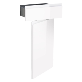 Kit façade meuble cuisine Blanc Brillant Sans Poignée 1 porte, 1 tiroir H. 71,7 cm L. 39,7 cm