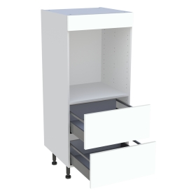 Demi colonne cuisine 2 casseroliers H.129,6 cm x L. 60 cm - Blanc chaud mat