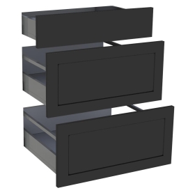 Kit façade meuble cuisine Noir Cadre 1 tiroir, 2 casseroliers H. 71,7 cm L. 59,7 cm