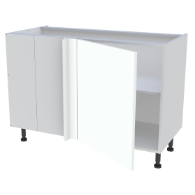 Meuble bas d'angle cuisine 1 porte H.87 cm x L. 120 cm - Blanc chaud mat