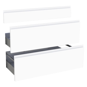 Kit façade meuble cuisine Blanc Mat Sans Poignée 1 faux tiroir, 2 casseroliers H. 71,7 cm L. 89,7 cm